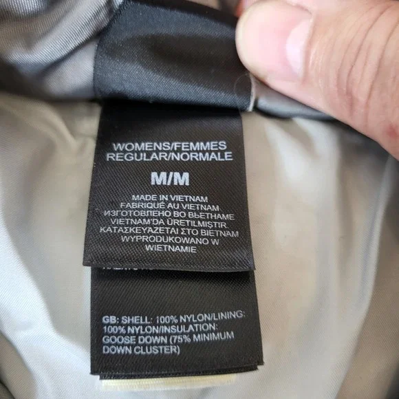 The North Face Womens 650 Down Puffer Jacket Gray Medium‎ Quilted Coat - Picture 5 of 11